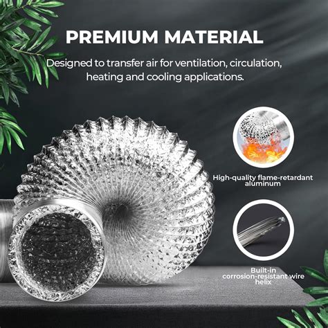 Buy iPower 4-Pack 6 Inch 25 Feet Non-Insulated Flex Air Aluminum ...