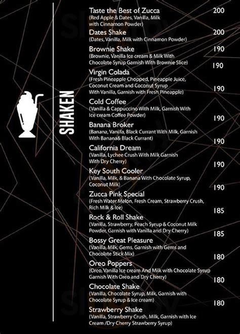 Zucca - The Lounge menù, Kolkata (Calcutta) - Main Menu | Sluurpy