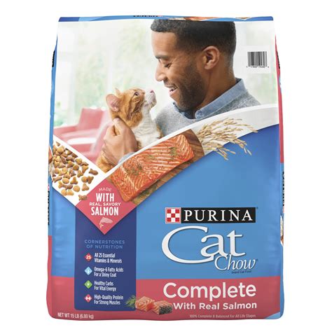 Purina Cat Chow Complete, Dry Cat Food, Salmon, 15 lb Bag - Walmart.com