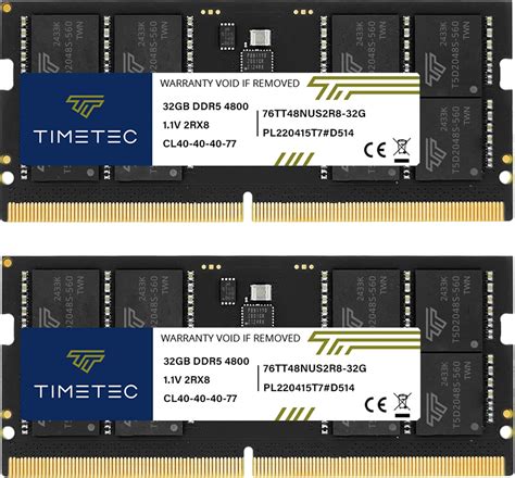 Timetec 64gb Kit 2x32gb Ddr5 4800mhz Pc5 38400 Unbuffered Non ...