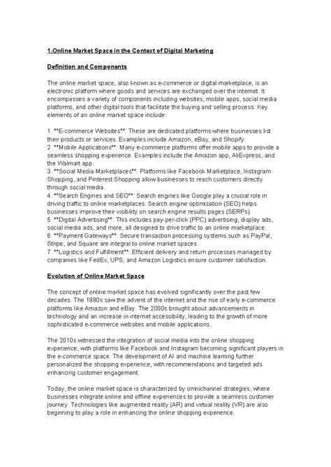 Digital Marketing Strategies: Exploring Online Market Space Components ...