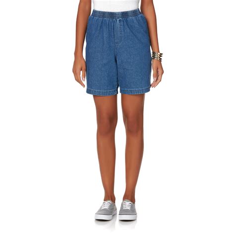 Basic Editions Women's Twill Shorts - Medium Wash