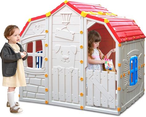 Costzon Roomy Kids Playhouse, Realistic Cottage India | Ubuy