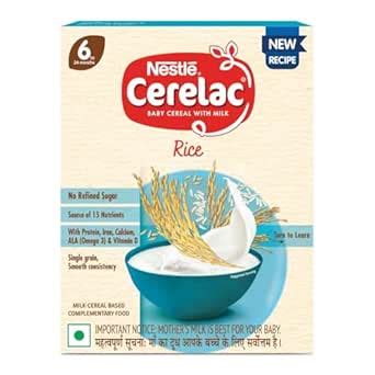 Nestle Cerelac Baby Cereal with Milk Rice (From 6 to 24 Months) Powder ...
