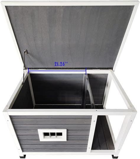 Buy Wooden Dog Houses, Medium Dog Crate with Pitched Asphalt Roof ...