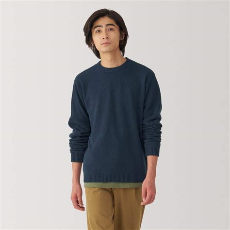 Men's Soy fiber mid-gauge crew neck L/Slv sweater