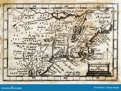 1635 Antique John Speed Map Colonial New England Stock Illustration ...