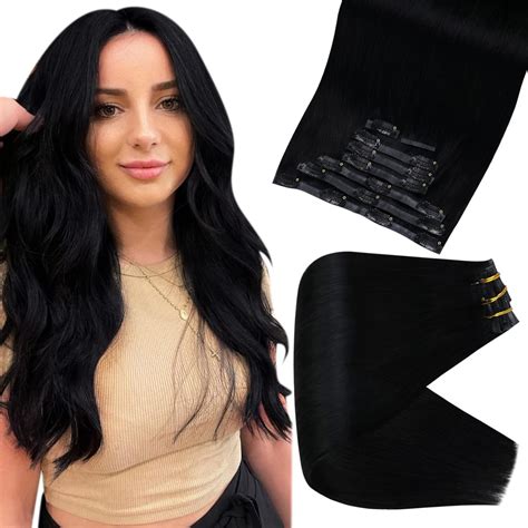 Jet Black Hair Extensions Clip Ins at Tyson Walsh blog