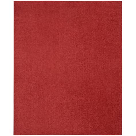 Nourison Essentials 8 X 10 (ft) Brick Red Indoor/Outdoor Solid Area Rug ...