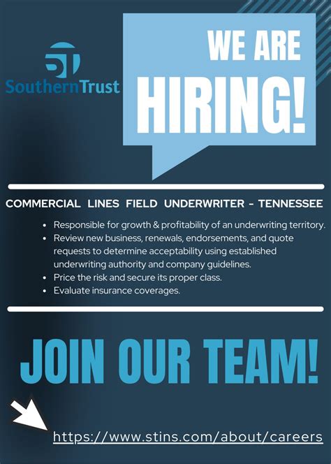 Tennessee Commercial Field Underwriter job opening Southern Trust ...