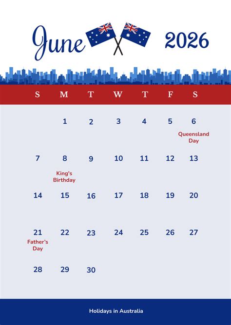 June Calendar 2026 Printable Free