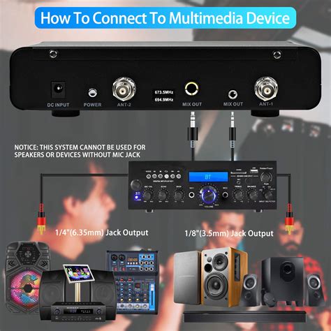 Kithouse J10 Wireless Microphone Karaoke System Rechargeable, UHF Metal ...