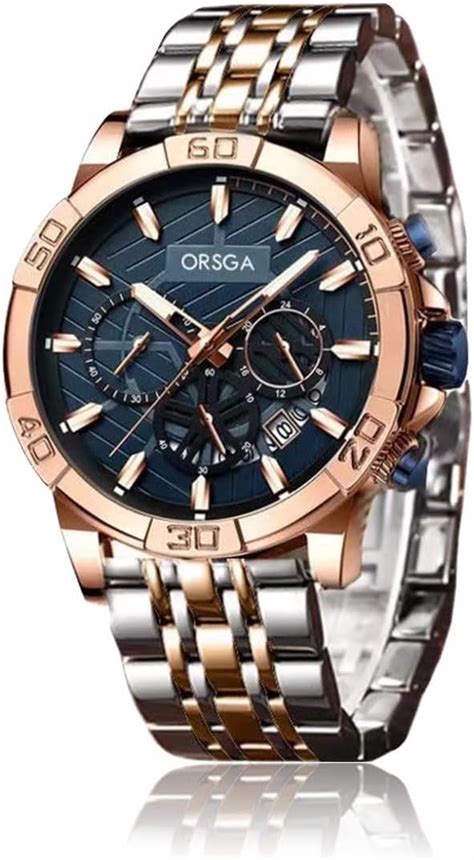 ORSGA Magnum Analog Dial Dual Tone Band Stainless Steel Watch Men's ...