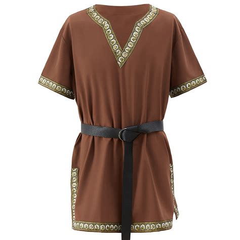 KOGOGO Medieval Knight Tunic Viking Warrior T-Shirt Pirate Costume with ...