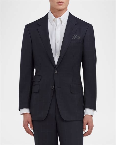 dunhill Men's Wool Windowpane Single-Breasted Sport Coat | Neiman Marcus