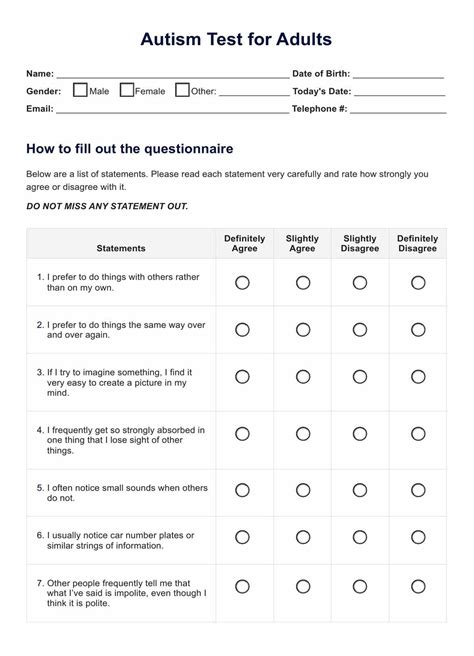 Prueba de autismo en adultos
