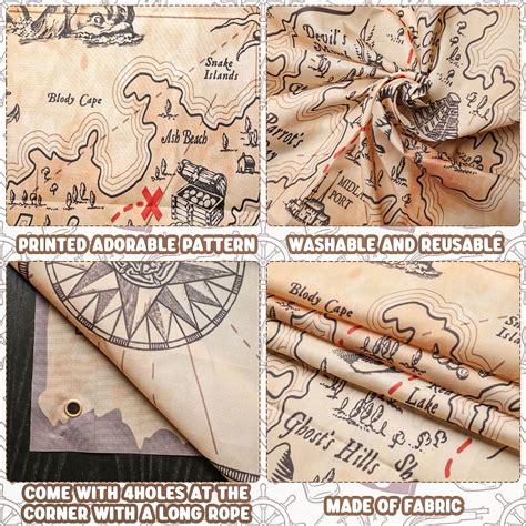 Buy Pirate Party Door Banner Pirate Treasure Map Backdrop Door Banner ...