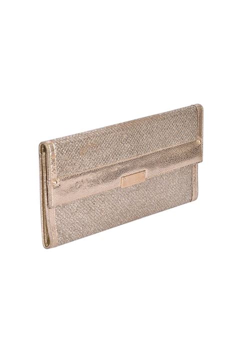 Jimmy Choo Large Champagne shimmer Clutch