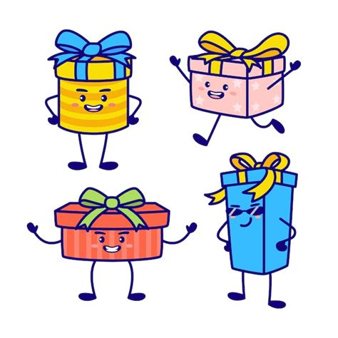 Gift boxes cartoon | Premium Vector