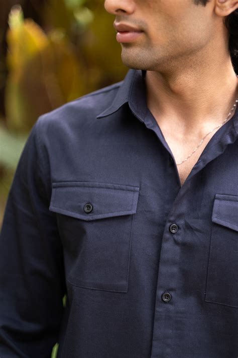 Explore The Heavyweight Cotton Jacket for Men Navy Blue