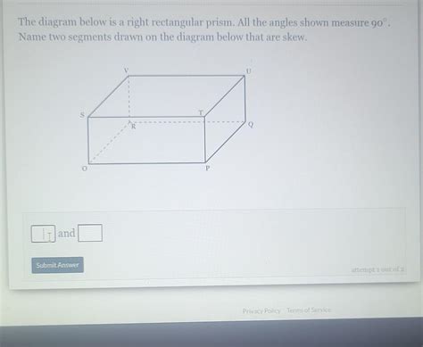 Solved The diagram below is a right rectangular prism. All | Chegg.com