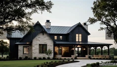 Luxury barndominium style house plan with upstairs loft and bedroom ...