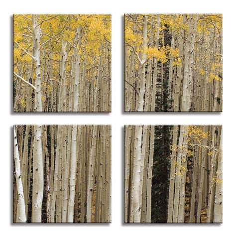 JP London 4 Panels 14in 4 Huge Gallery Wrap Canvas Wall Art Yellow ...