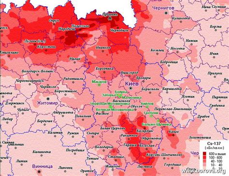 Карта радиоактивного загрязнения воронежской области после чернобыля