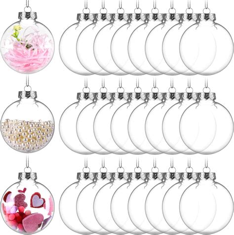 Amazon.com: 36 Pcs Clear Plastic Ornaments for Crafts Fillable with ...