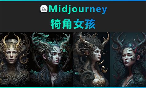 Midjourney-犄角女孩 - 3D数字教程_Midjourney - 虎课网