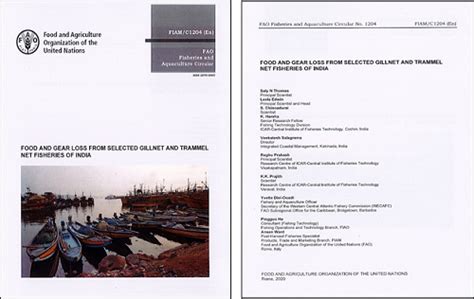 FAO publishes ICAR-CIFT’s work on Food & Gear loss in Gill net ...