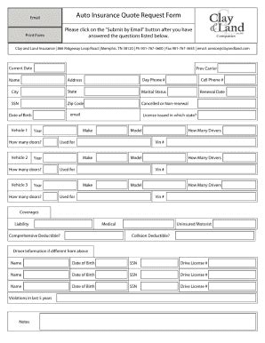 Image result for Auto Insurance Form Template