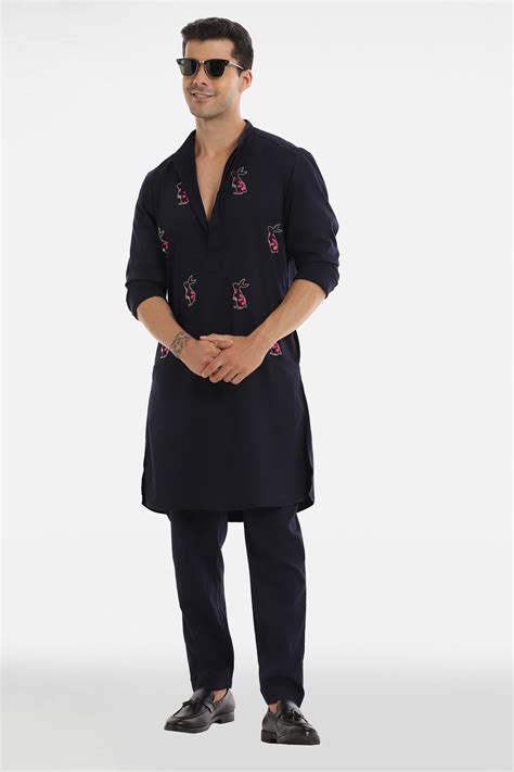 Rabbit Kurta - Navy Blue – Komal Kothari