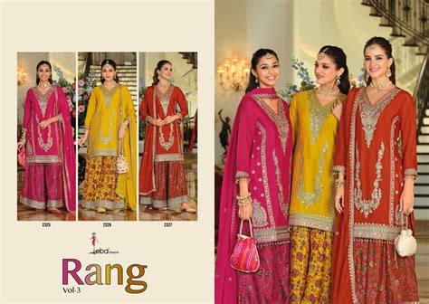 Eba Rang Vol 3 Chinon With Embroidery Work Salwar Kameez Collection