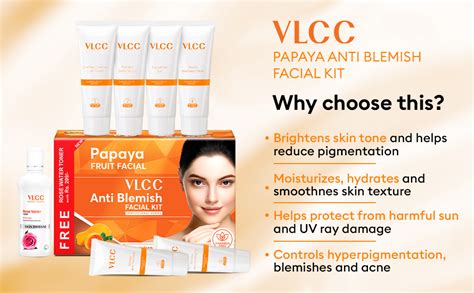 VLCC Papaya Fruit Facial Kit with FREE Rose Water Toner - 300g + 100ml ...