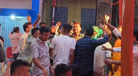 bolpur police station ic liton halder controversy kali puja dj party ...