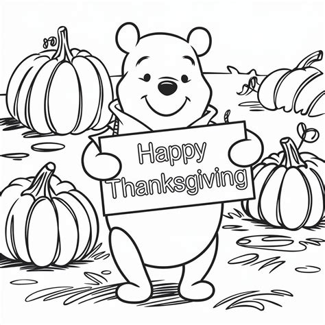 Winnie the Pooh Disney Thanksgiving coloring page - Download, Print or ...