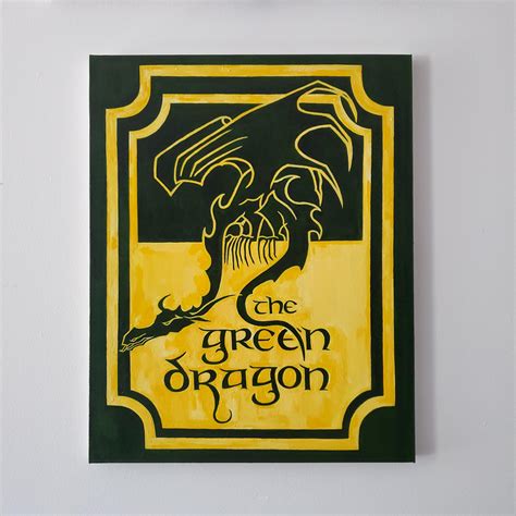 The Green Dragon Pub sign, an acrylic painting by me : r ...