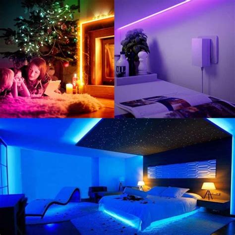 RGB LED Color Changing Strip Lights for Bedroom 100ft - obitol