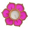 GIFT JAIPUR Handmade 7 Pc Smooth Scented Pink Lotus Flower Diya Rangoli ...