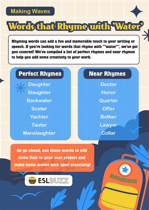 Words that Rhyme with Water to Give Your Rhymes Amazing Flows - ESLBUZZ