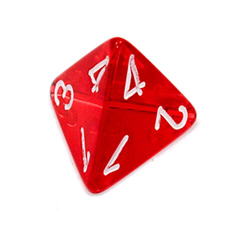 10mm Translucent Red 4-Sided Gaming Dice | Dice Game Depot