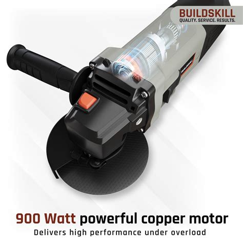Buildskill 900W Angle Grinder with Quick Change & Variable Speed (100m