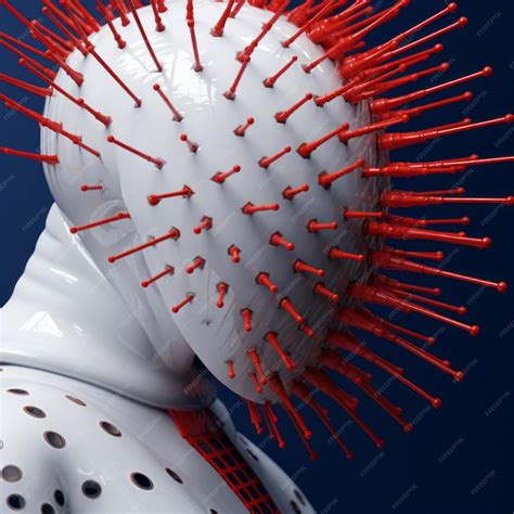 Spiked head a futuristic fusion of precision and atompunk | Premium AI ...