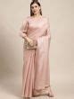 Buy Most amazing Light Pink Jimi Silk Big Party Wear Saree For Women Online