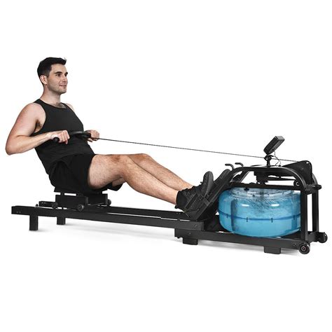 Costway Health Fitness Water Rowing Machine Rower Adjustable Resistance ...