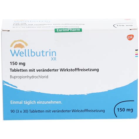 WELLBUTRIN XR 150 mg Tab.m.veränd.Wirkst.-Frs. 3x30 St mit dem E-Rezept ...