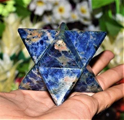 Excel 230gr/7cm Blue Sodalite Stone 8 Point Merkaba Star Rock and ...
