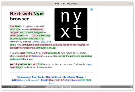 Nyxt browser: diff-mode.org