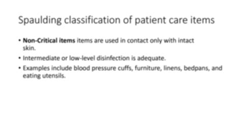 SOLUTION: 6 spaulding classification and disinfection - Studypool